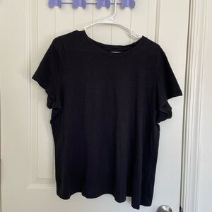 EUC Sonoma women’s The Everyday Tee solid black scoop neck casual basic tshirt L